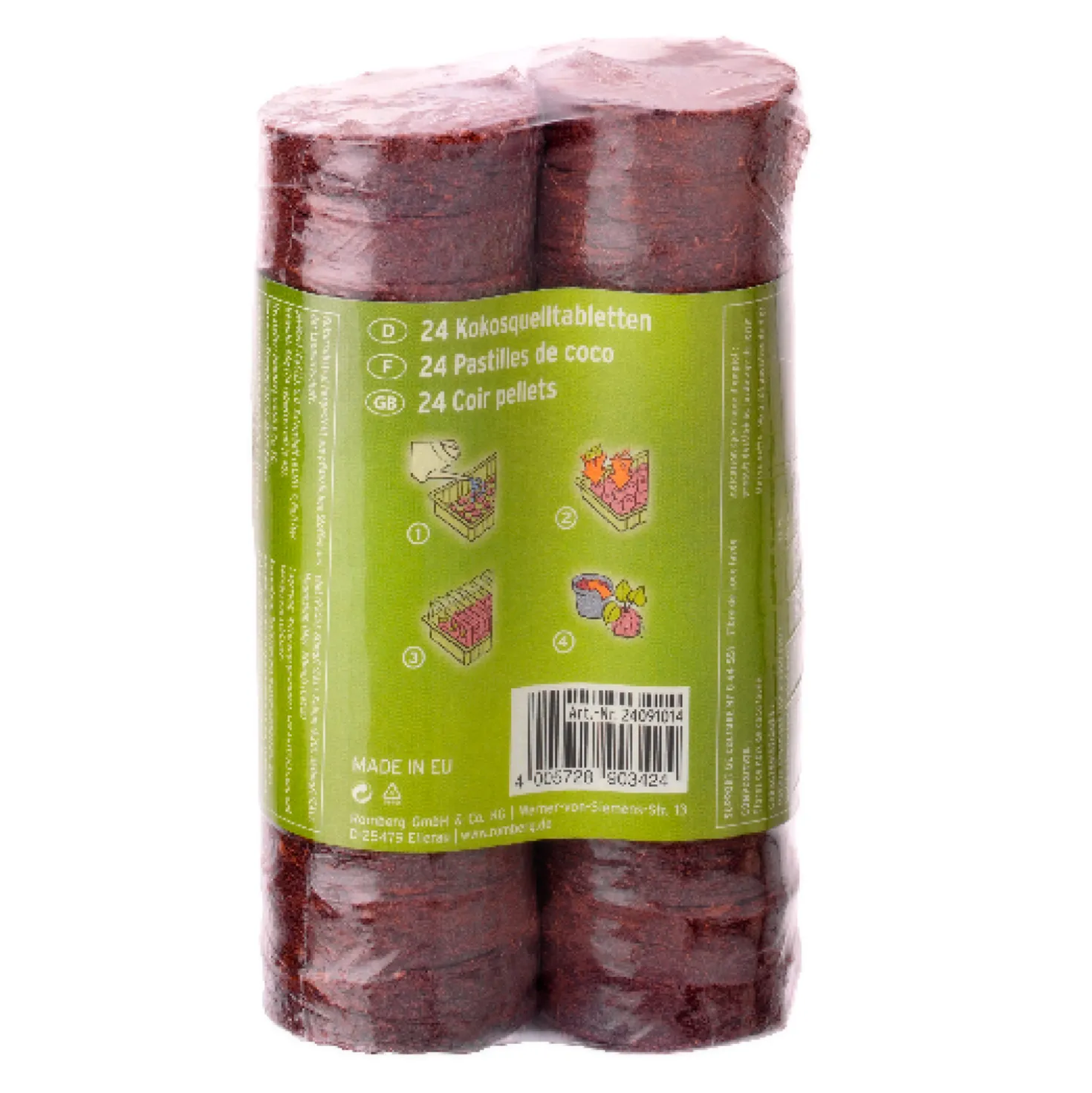 Quelltabletten Kokos 36 mm, 24 Stück
