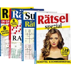 Rätsel-/Sudokuheft A4 128 Seiten versch.Ausführungen