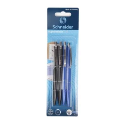 Schneider Kugelschreiber, schwarz-blau, 4 Stück