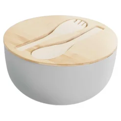 Schüssel mit Deckel und Besteck, Ø = 23,5 cm