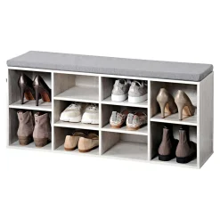 Schuhschrank mit Sitzkissen, weiß