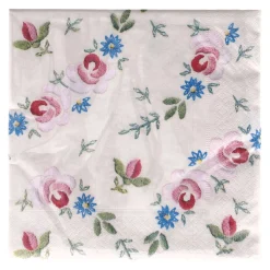 Servietten Blumenstickerei, 33 x 33 cm, 20 Stück