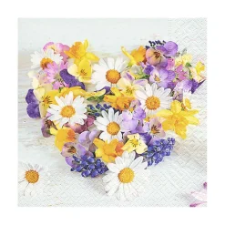 Servietten Flower Heart, 25 x 25 cm, 20 Stück