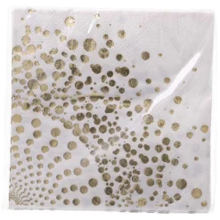 Servietten gold, weiß, 33 x 33 cm, 16 Stück