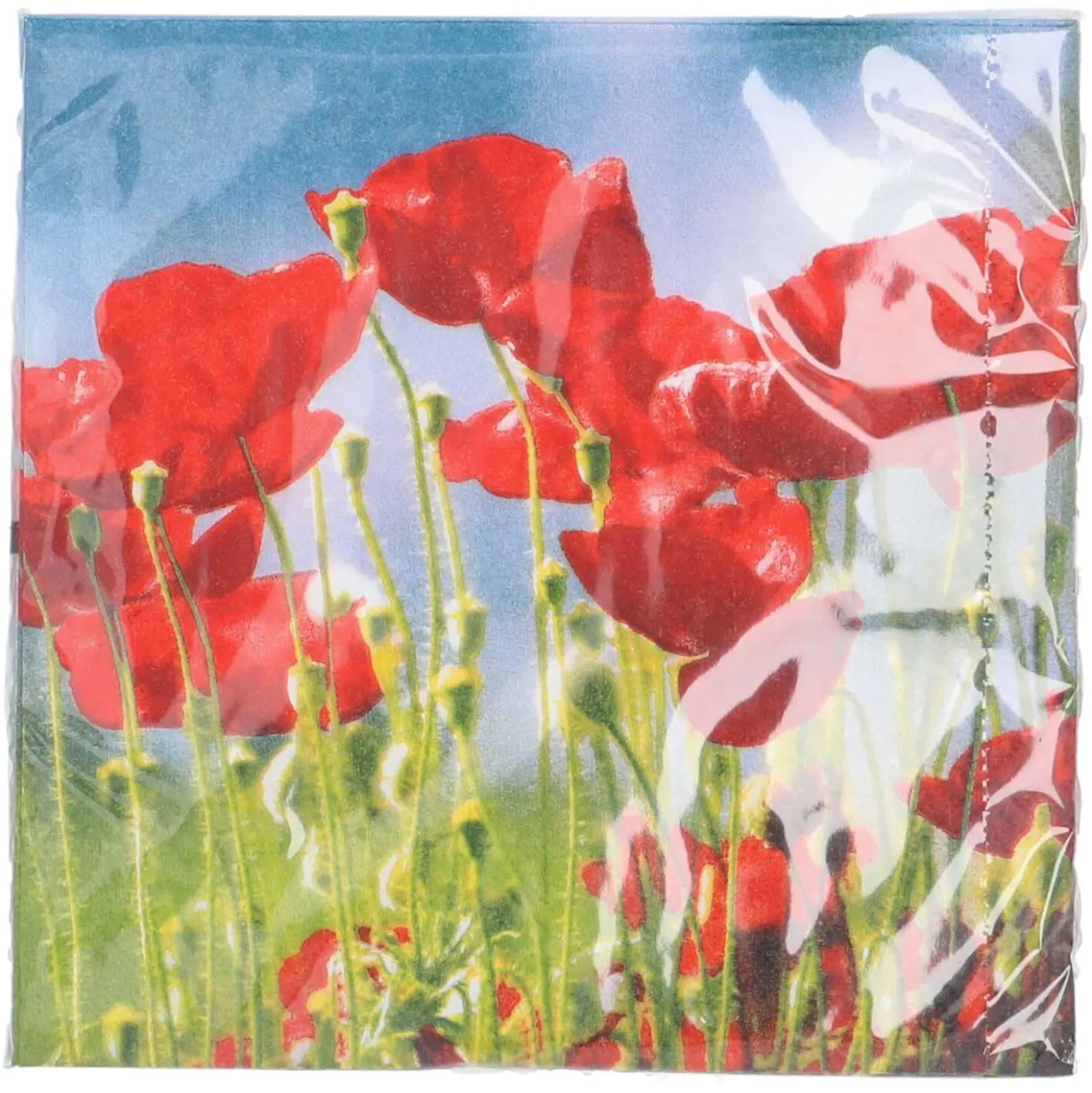Servietten Mohnblumen, 33 x 33 cm, 20 Stück