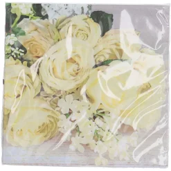 Servietten -Pack weiße Rosen, 33 x 33 cm, 20 Stück