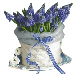 Servietten Pot of Muscari, 33 x 33 cm, 20 Stück
