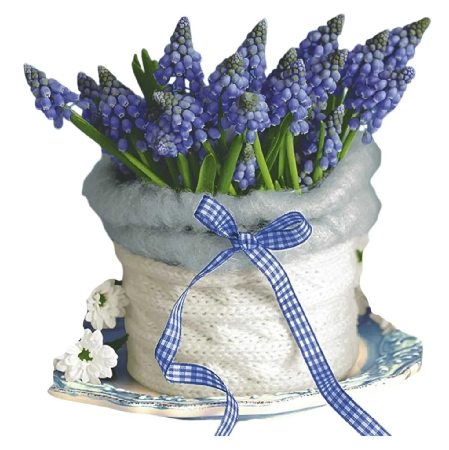 Servietten Pot of Muscari, 33 x 33 cm, 20 Stück