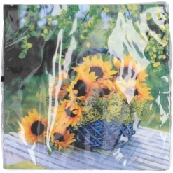Servietten Sonnenblumen im Korb, 33 x 33 cm, 20 Stück
