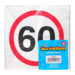 Servietten Zahl60, 33 x 33 cm, 20 Stück