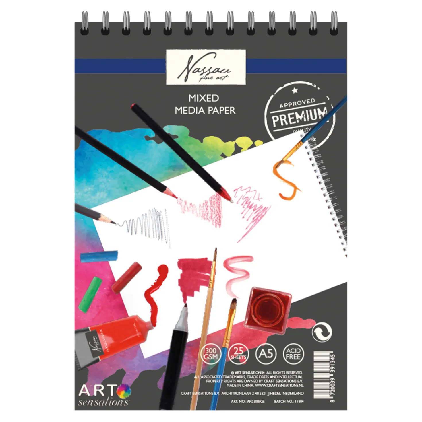 Skizzenblock A5 Mixed Media, 25 Blatt