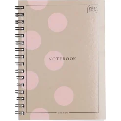 Spiralnotizbuch A6 kariert Satin, gold, 50 Blatt