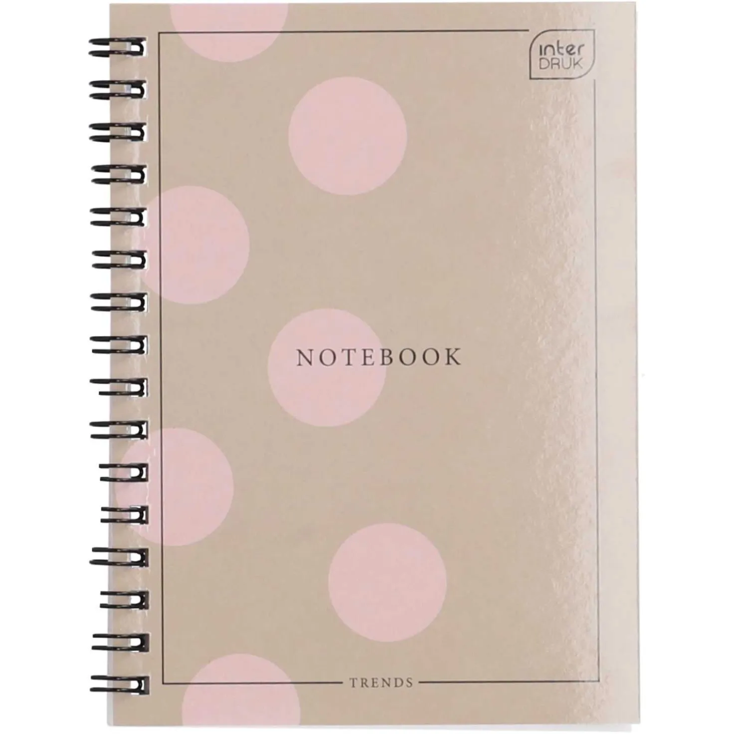 Spiralnotizbuch A6 kariert Satin, gold, 50 Blatt