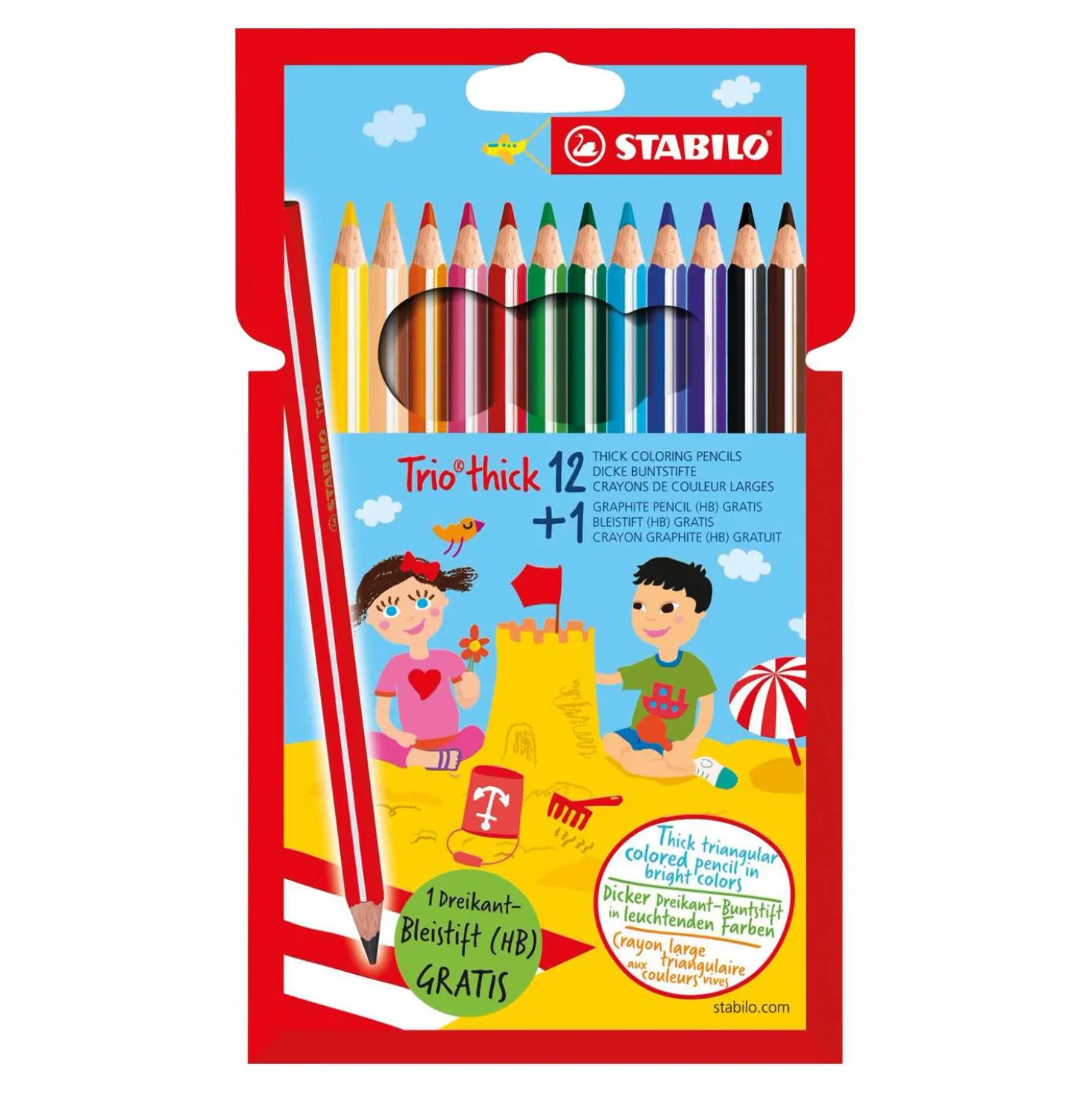 STABILO Buntstifte Trio Thick, 12 Stück