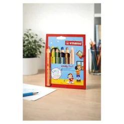 STABILO Buntstifte Woody 3in1, 6 Stück