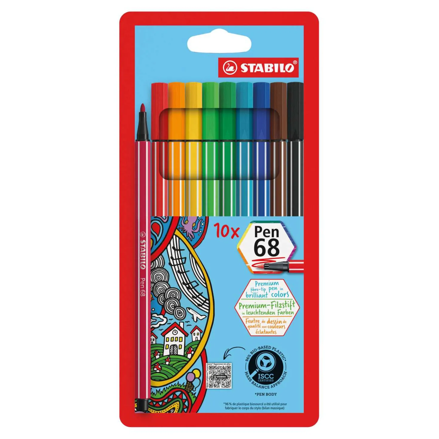 STABILO Fasermaler Pen Pen 68, 10 Stück