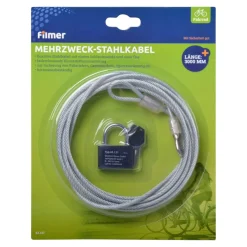 Stahlkabel mit Vorhängeschloss 3 m