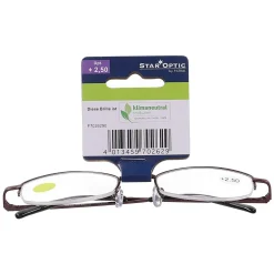 Star Optic Lesehilfe MD3 aus Metall +2,5 Dioptrien rot