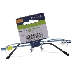 Star Optic Lesehilfe MD3 aus Metall +3,5 Dioptrien hellblau