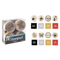 Stempel Set Holz, 8-teilig