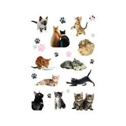 %Sticker Katzenkind fröhlich, 3 Blatt