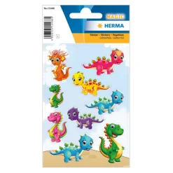 Sticker Kleine Dinos Glitterfolie, 1 Blatt