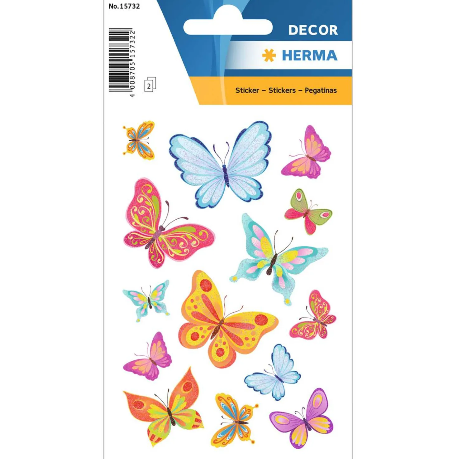 Sticker Schmetterling, 2 Blatt