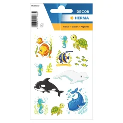 Sticker Walfamilie, 3 Blatt