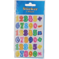 Sticker Zahlen & Buchstaben, 3 Stück