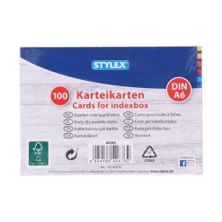 Stylex ® Karteikarten DIN A6 linert, weiß, 100 Stück