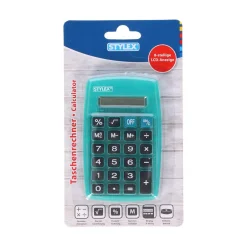 Stylex ®Taschenrechner /blau/gelb/türkis, rot