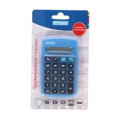 Stylex ®Taschenrechner /blau/gelb/türkis, rot