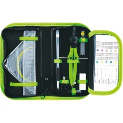 STYLEX® Zirkel-Etui Geometrie-Set 10teilig 3fach