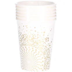 Trinkbecher Pappe, gold, 6 Stück