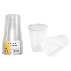 Trinkbecher Plastik klar, 0,4 l, 10 Stück