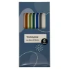 Trinkhalm Glas mit Bürste farbig, 6 Stück