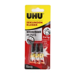 UHU Minis Sekundenkleber flüssig 3x 1g