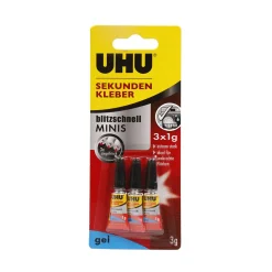 UHU Minis Sekundenkleber Gel 3x 1g