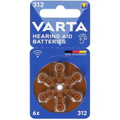Varta Batterien 312 für Hörgeräte, 6 Stück