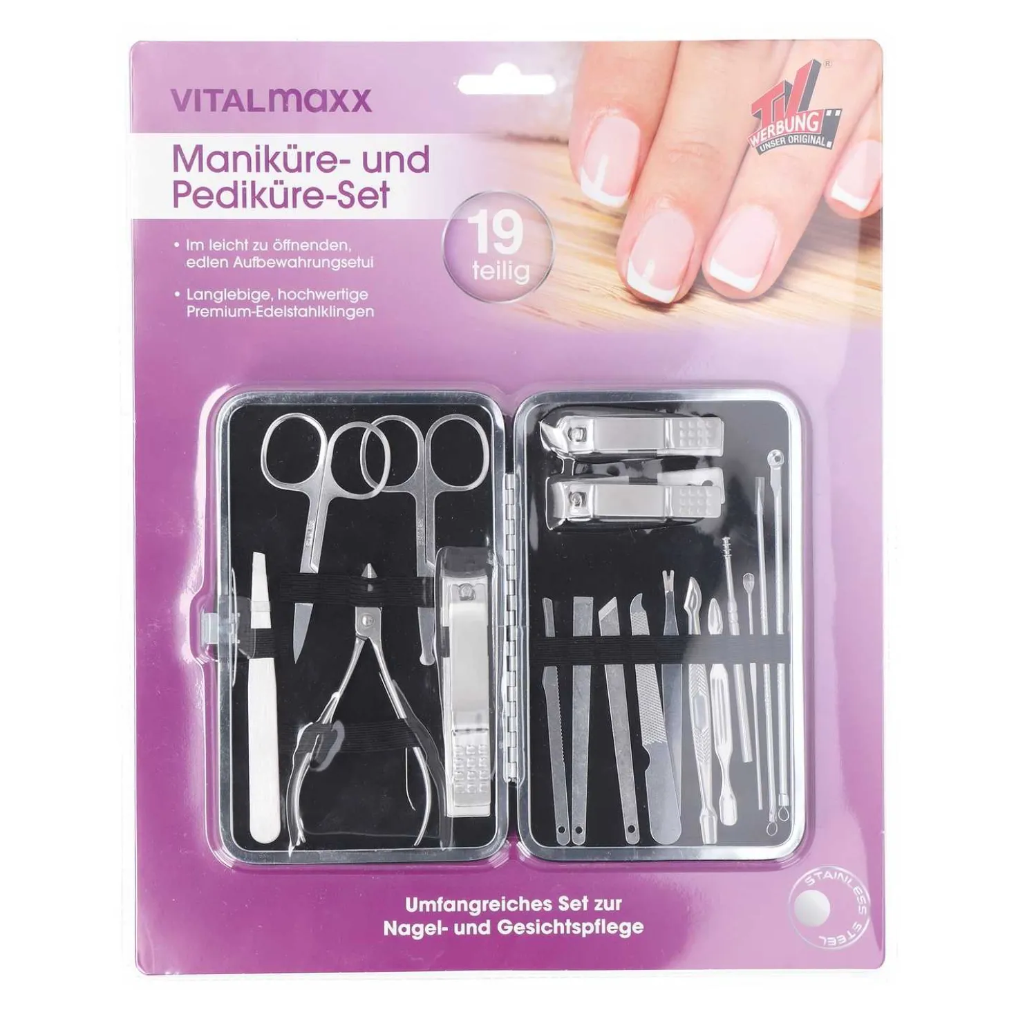 VITALmaxx Mani-&Pediküre-Set, 19-teilig