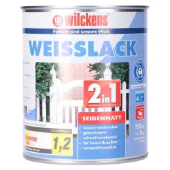 Weisslack 2in1 seidenmatt reinweiß 750 ml