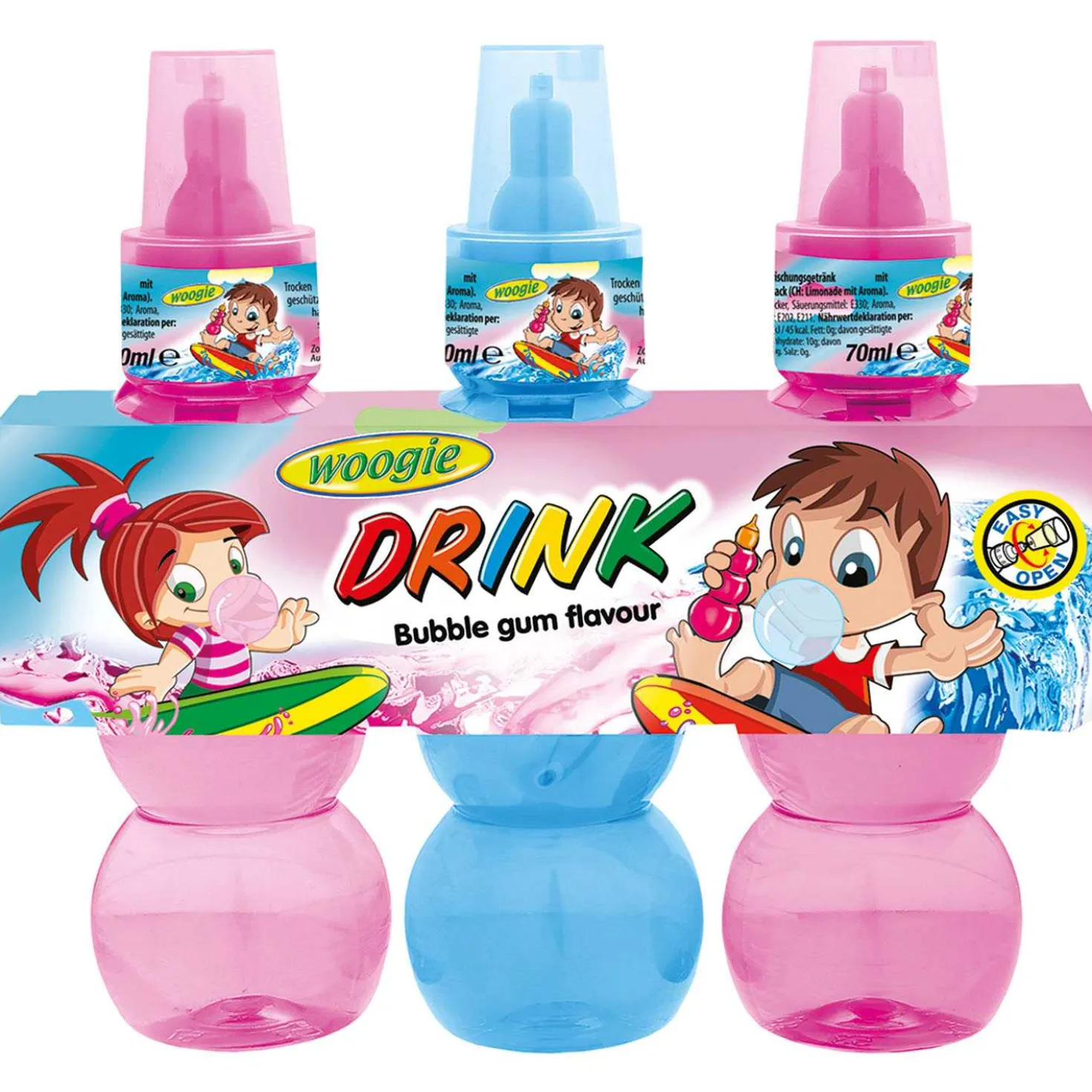 Woogie Erfrischungsgetränk Bubble Gum, 3 x 70 ml