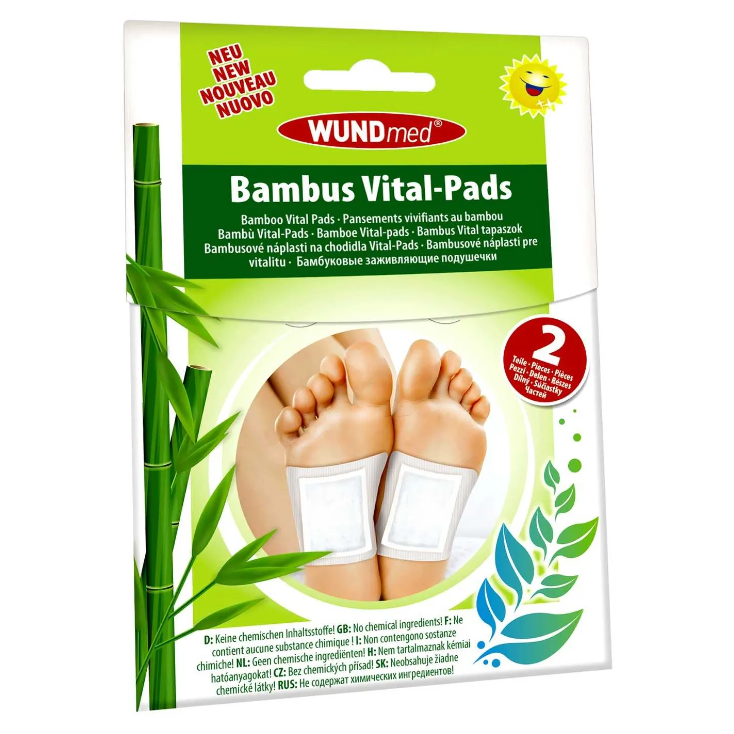 Wundmed Fußpflaster Bambus Vital Pads, 2 Stück