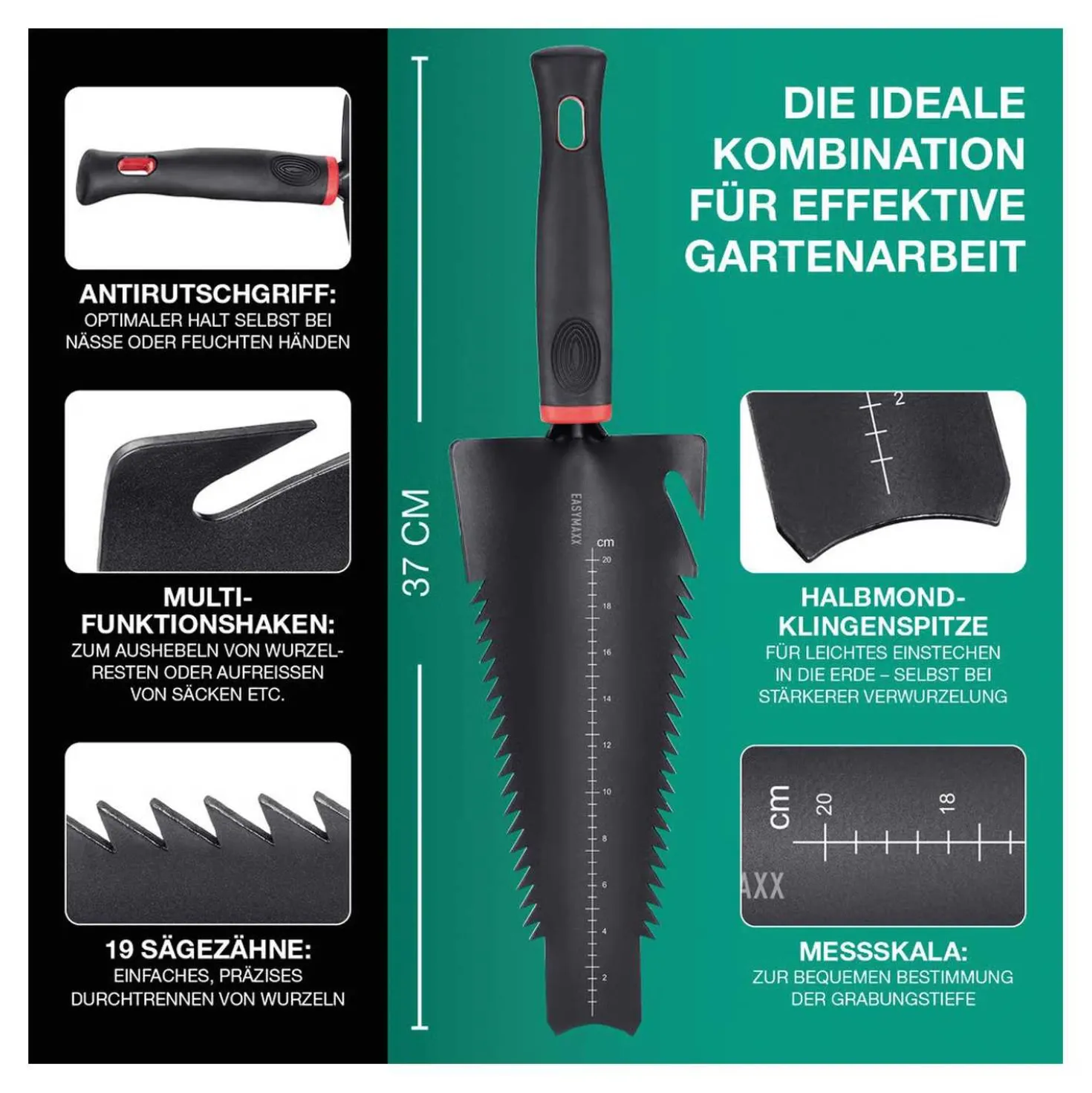 Wurzelschaufel EASYmaxx, 37 cm