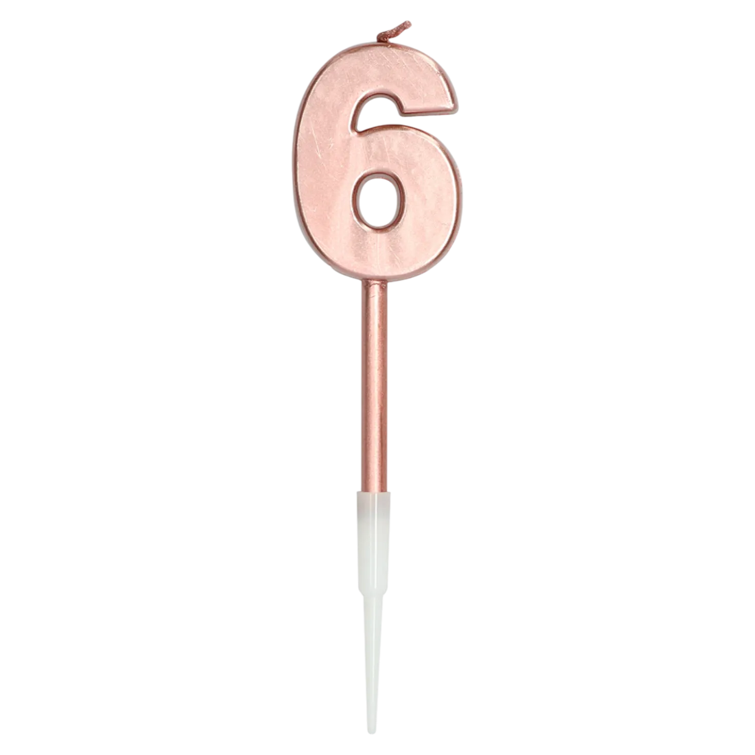 Zahlenkerze 6 rosé metallic