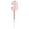 Zahlenkerze 3 rosé metallic