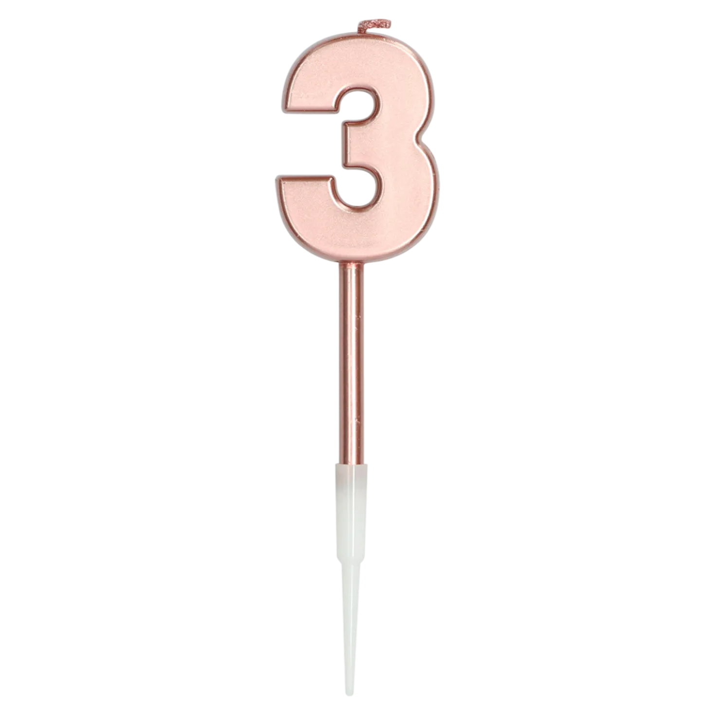 Zahlenkerze 3 rosé metallic