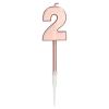 Zahlenkerze 2 rosé metallic