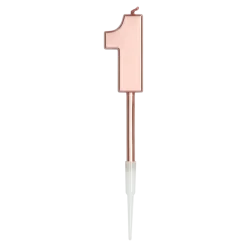 Zahlenkerze 1 rosé metallic