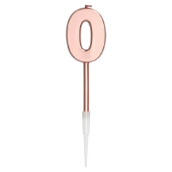 Zahlenkerze 0 rosé metallic